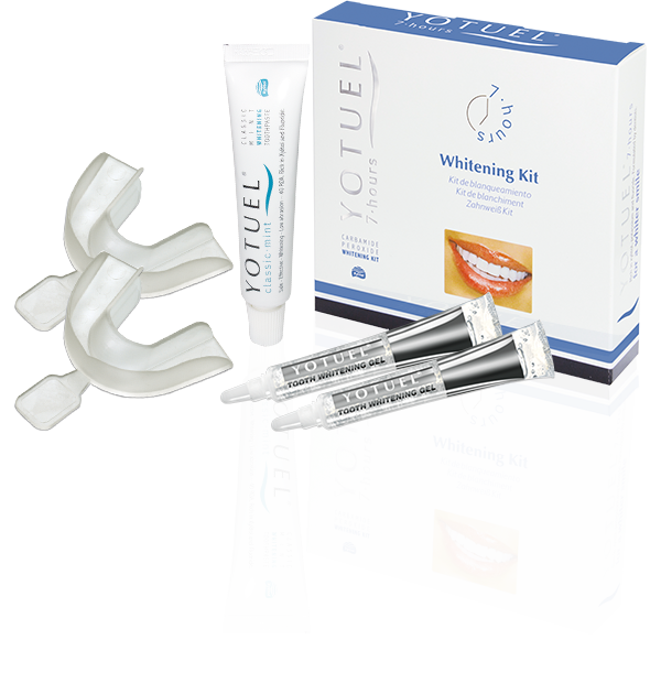 λεύκανση δοντιών στο σπίτι με το σύστημα YOTUEL 7 hours whitening kit